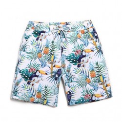 Bermuda Masculina Estampada Floral Ajustavel Casual Praia