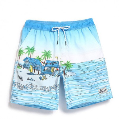 Short Bath Male Stamped Drawing infatil Sea and Beach