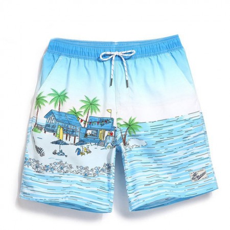 Short de Banho Masculino Estampado Desenho Infatil Mar e Praia