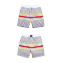Short White Striped Casual Male Beach Clean Style