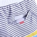 Short Branco Masculino Listrado Praia Casual Estilo Limpo