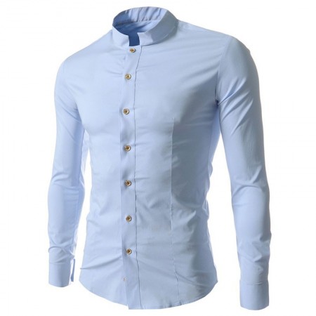 Shirt Casual Elegant Men's Long Sleeve
