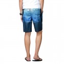 Men's Beach Print Casual Striped Short