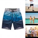 Men's Beach Print Casual Striped Short