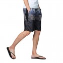 Men's Beach Print Casual Striped Short