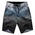 Men's Beach Print Casual Striped Short