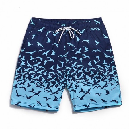 Bermuda Short Male Patterned Birds Animal Comfort Beach