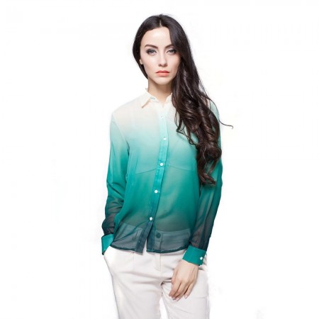 Camisa Moderna Feminina Casual de Trabalho Fina