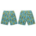 Men's Short Bermuda Patterned Pineapple Casual Summer Beach Adjustable