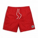 Men's Bermuda Print Red Minimalist Summer Beach Casual