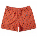 Bermuda de Banho Estampada Minimalista Barcos Casual Curto Praia