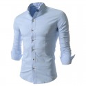 Shirt Casual Elegant Men's Long Sleeve