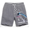 Men's Beach Short Striped Zebra Black and White Trend