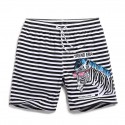 Men's Beach Short Striped Zebra Black and White Trend