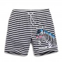 Short de Praia Masculino Listrado Zebra Preto e Branco Trend