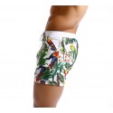 Bermuda de Banho Abertada Masculina Estampada Floresta Tropical