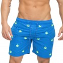 Men's Casual Short Bermuda Basic Cannabis Print