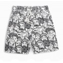 Short Masculino Estampado Desenhos a Lápis Casual Marca