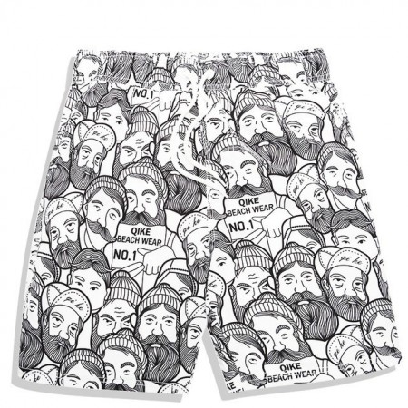 Men's Casual Short Print Pencil Drawings Casual Brand