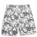 Short Masculino Estampado Desenhos a Lápis Casual Marca