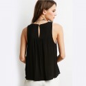 Blouse Casual Linen Female Black and White Summer