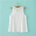 Blouse Casual Linen Female Black and White Summer
