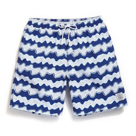 Short Estampado Geometrico Masculino Ajustavel Casual Praia Verão