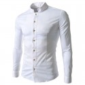 Shirt Casual Elegant Men's Long Sleeve