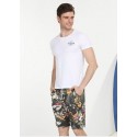 Bermuda Estampada Masculina Floral Ajustavelo Casual