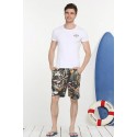 Bermuda Estampada Masculina Floral Ajustavelo Casual