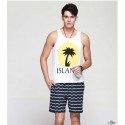 Short Curto Listrado Masculino Casual Praia verão Confortavel