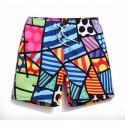 Short Estampado Masculino Arte de Romero Brito Colorido Abstrato