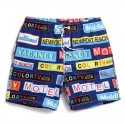 Men's Short Print Pattern Comfortably Adjustable Summer Beach