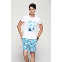 Short Masculino Estampado Confortavel Ajustavel Meio curto Casual