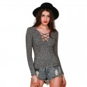 Winter Blouse Women Grey and Black pullovers