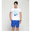 Men's Bermuda Print Geometrica Comfortavel Summer Beach