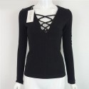 Blusa de Inverno Feminina Cinza e Preto Pulôveres