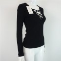 Winter Blouse Women Grey and Black pullovers