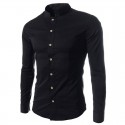 Shirt Casual Elegant Men's Long Sleeve