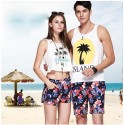 Bermuda Curta Estampada Floral Confortavel Solta Casual Praia Verão