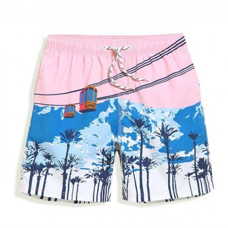 Short Curto Masculino Estampado Confortavel de Praia Casual Verão