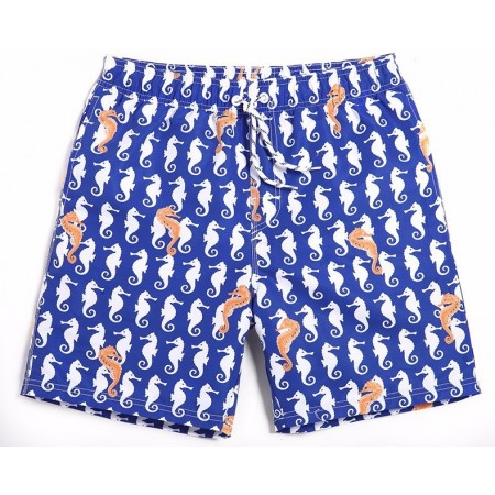 Bermuda Masculina Estampado Cavalos Marinhos Casual Confortavel
