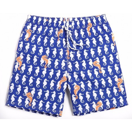 Bermuda Masculina Estampado Cavalos Marinhos Casual Confortavel