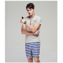 Short Curto Masculino Listrado Confortavel Ajustavel Casual Praia