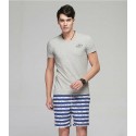 Short Curto Masculino Listrado Confortavel Ajustavel Casual Praia