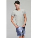 Short Curto Masculino Listrado Confortavel Ajustavel Casual Praia