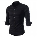 Shirt Casual Elegant Men's Long Sleeve