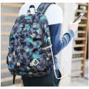 Mochila com Bateria Interna Estampada Unissex Geometrica Casual Modern