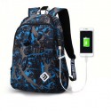 Mochila com Bateria Interna Estampada Unissex Geometrica Casual Modern