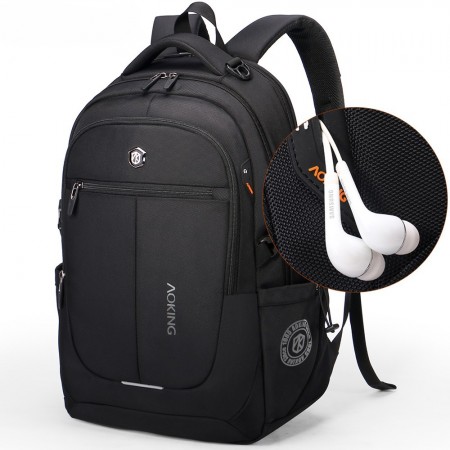 Mochila Masculina Escolar para Notebook Compartimento Grande com Fone.